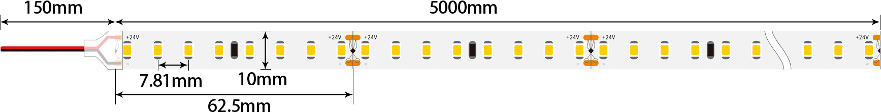 SMD2835 128LED 10MM FQX10T128C Dimension