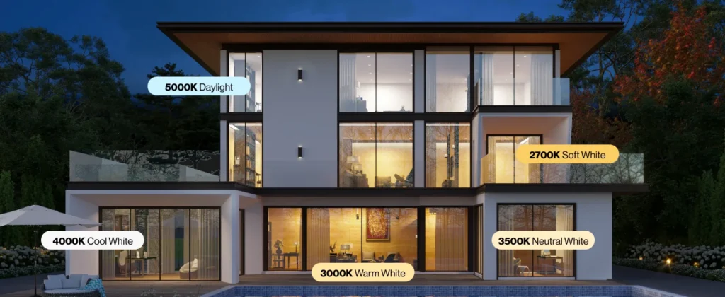 さまざまなスペースに対応する照明オプション 3000Kまたは4000K