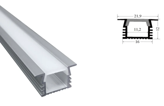 SLAP R2212 profilo da incasso in alluminio