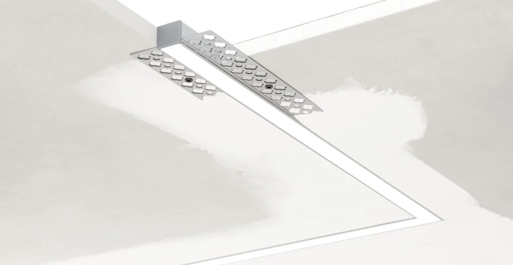 Canale a secco a led applicazione profilo in alluminio