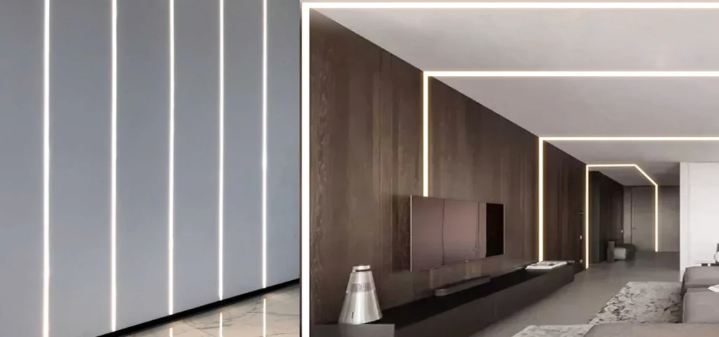 applicazione canale led da incasso profilo in alluminio