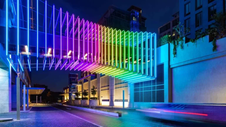 Fita de néon LED DMX_Soluções de iluminação de fachada