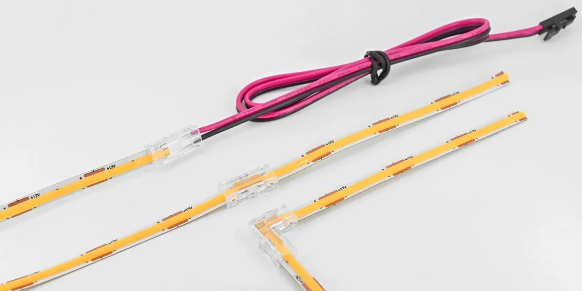 Conectar as fitas LED COB Conectar as fitas LED COB