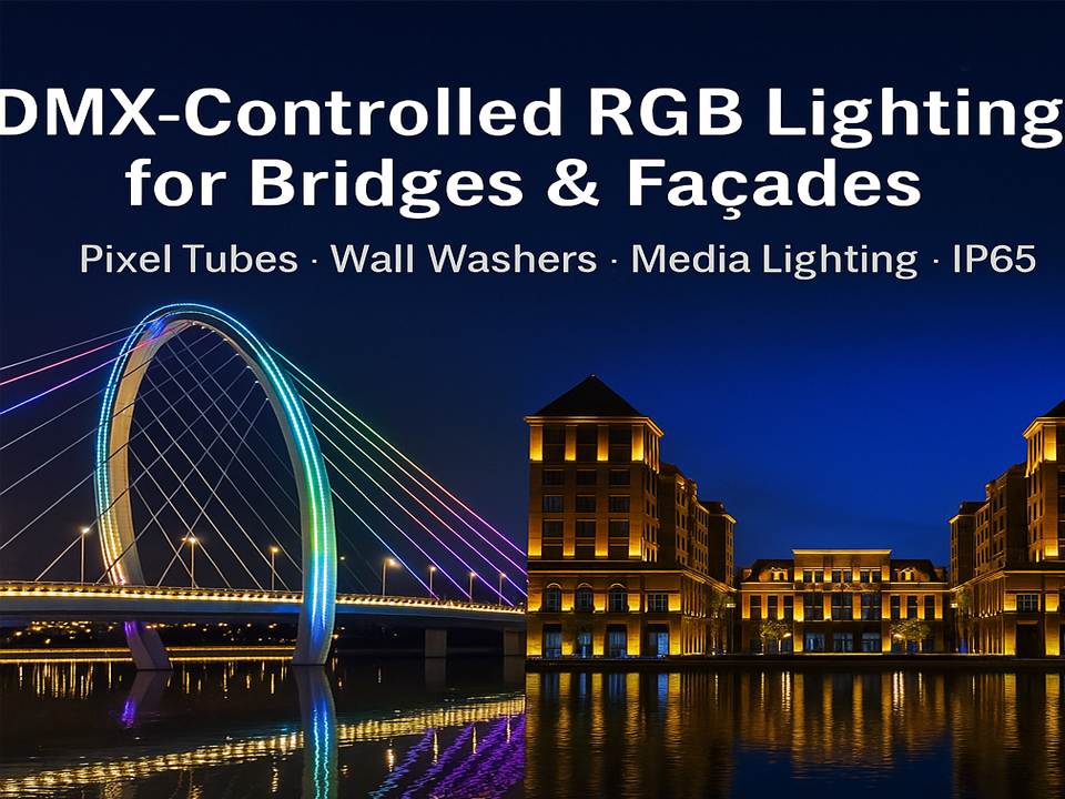 DMX-Controlled RGB Lighting for Bridges & Façades