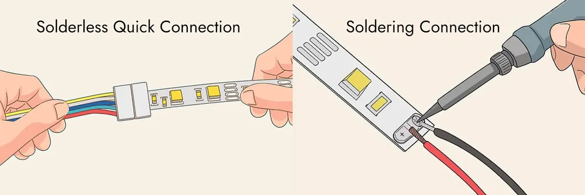 Métodos de ligação de fitas LED Métodos de ligação de fitas LED