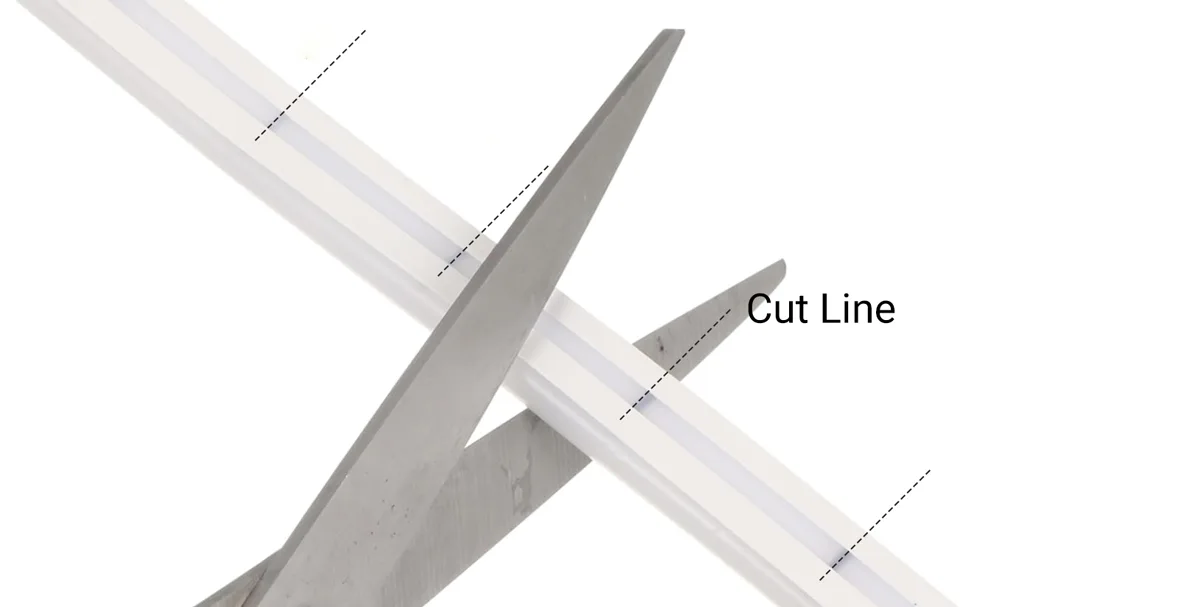 Linha de corte de tiras de néon Linha de corte de tiras de néon