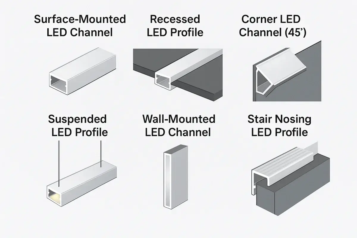 Types of LED Tape Light Channels (1) Types of LED Tape Light Channels (1)