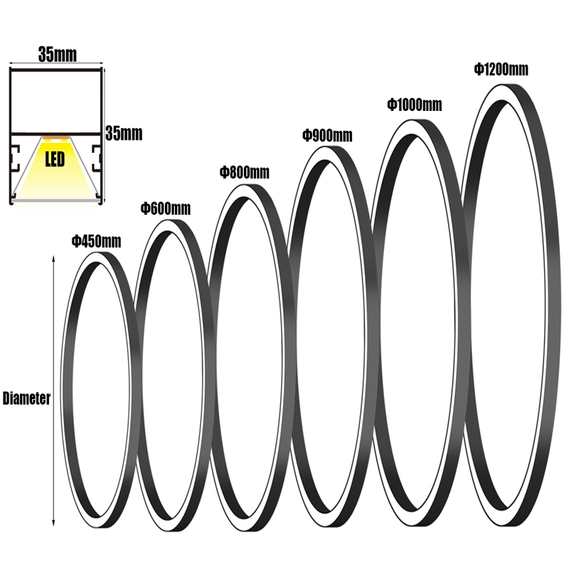 Aluminium Profile Ring LED Pendant Light