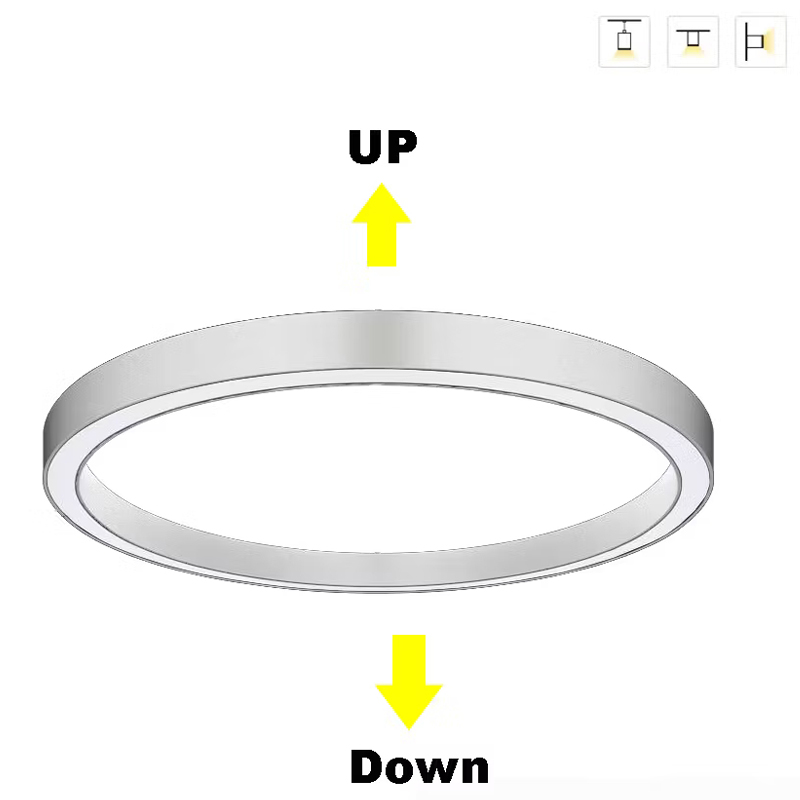 Aluminum round ring pendant lighting up and down_副本