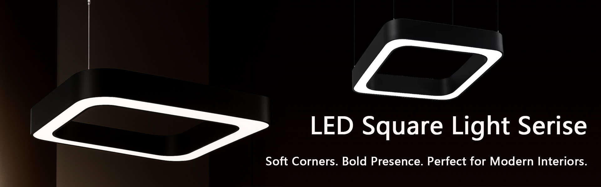 Curved Edge LED Square Pendant Light