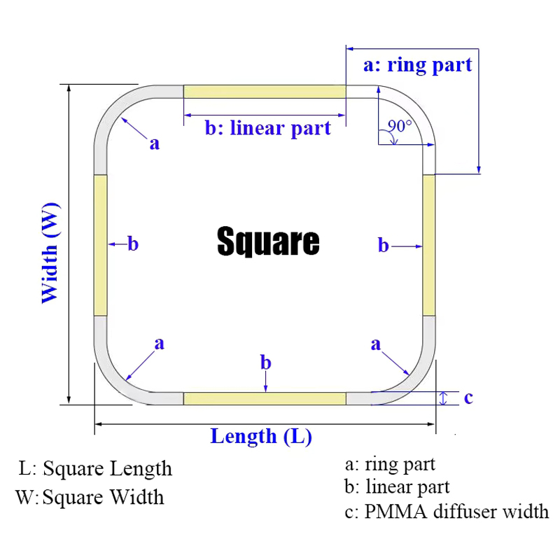 Curved Profile LED Square Pendant