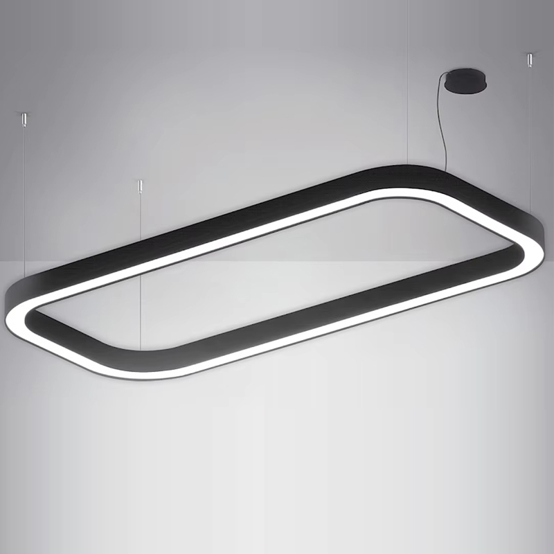 Curved Profile Rectangle LED Pendant Light