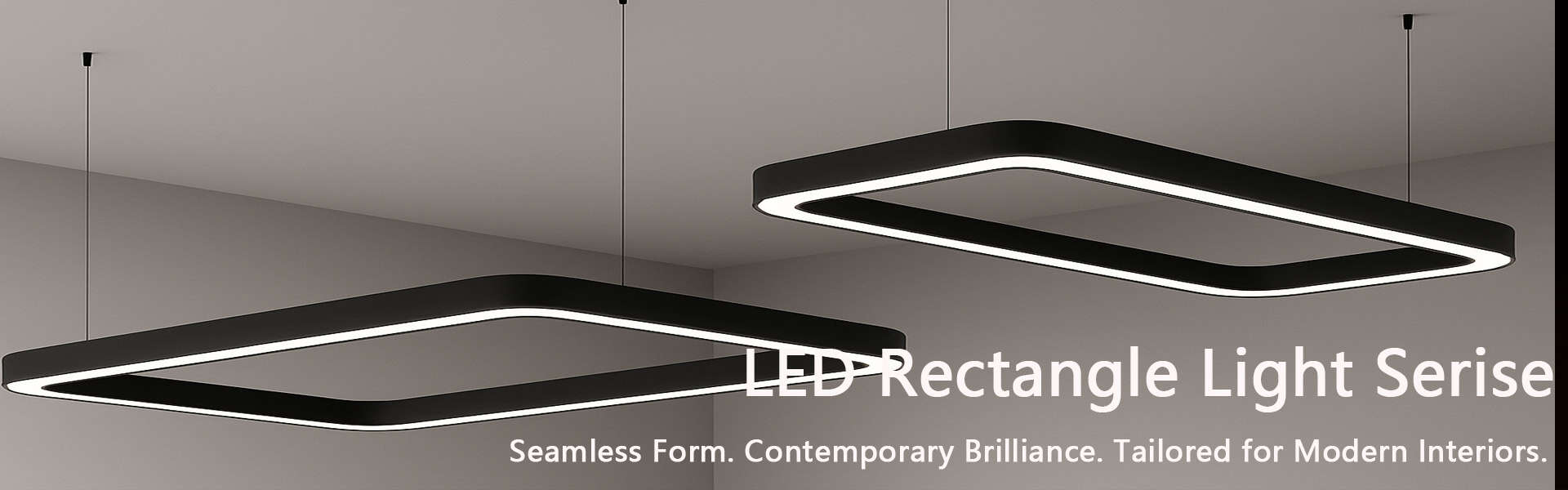 Curved Profile Rectangle LED Pendant Light