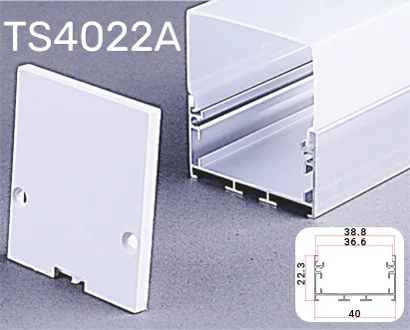 Perfil de aluminio LED de tres luces laterales Channel_TS4022A-1