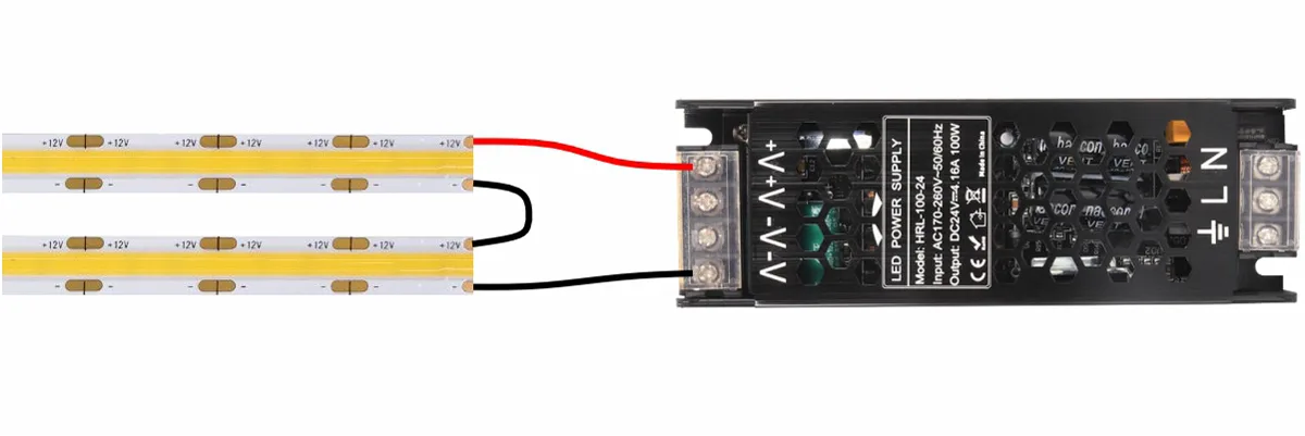 12V LED strip connection to 24V power supply wiring diagram_01 12V LED strip connection to 24V power supply wiring diagram_01