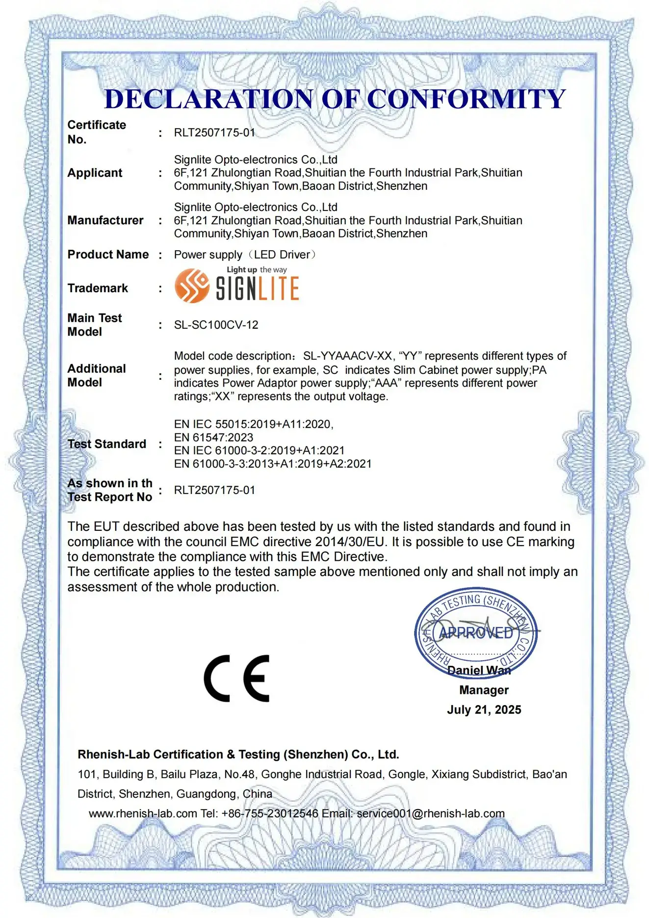 CE-EMC_LED سائق لأضواء قطاع LED