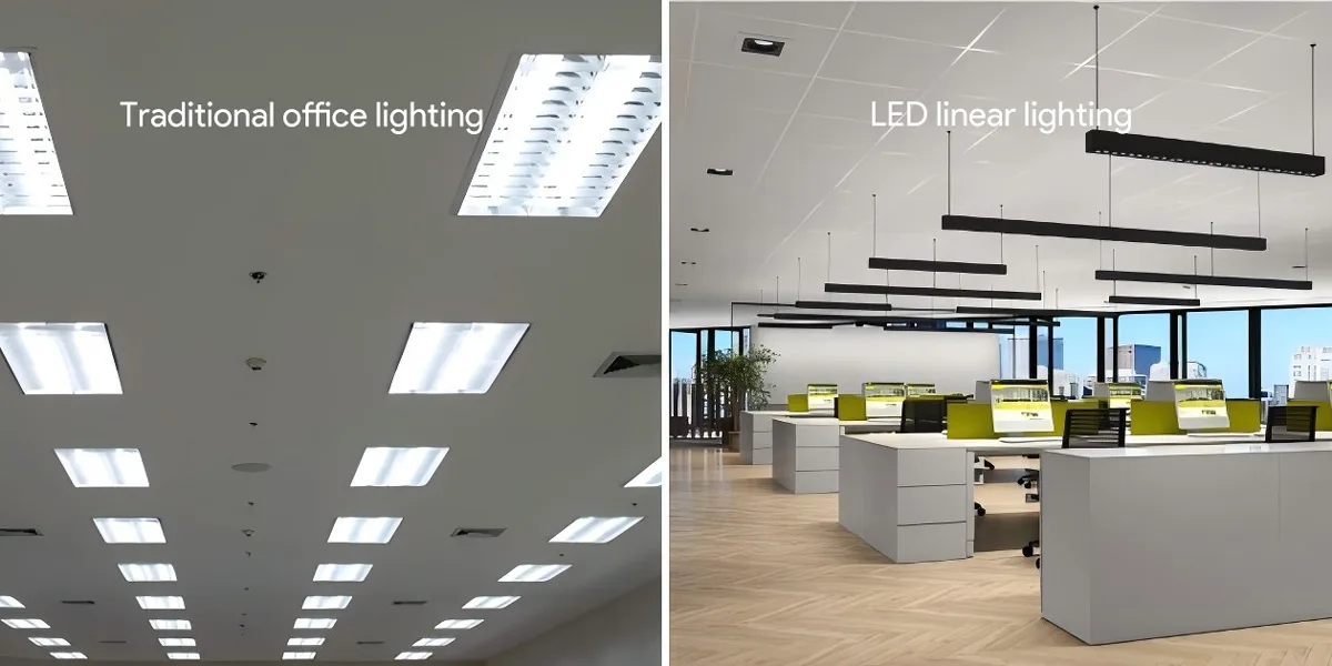 Comparison between LED linear lights and traditional office lighting solutions Comparison between LED linear lights and traditional office lighting solutions
