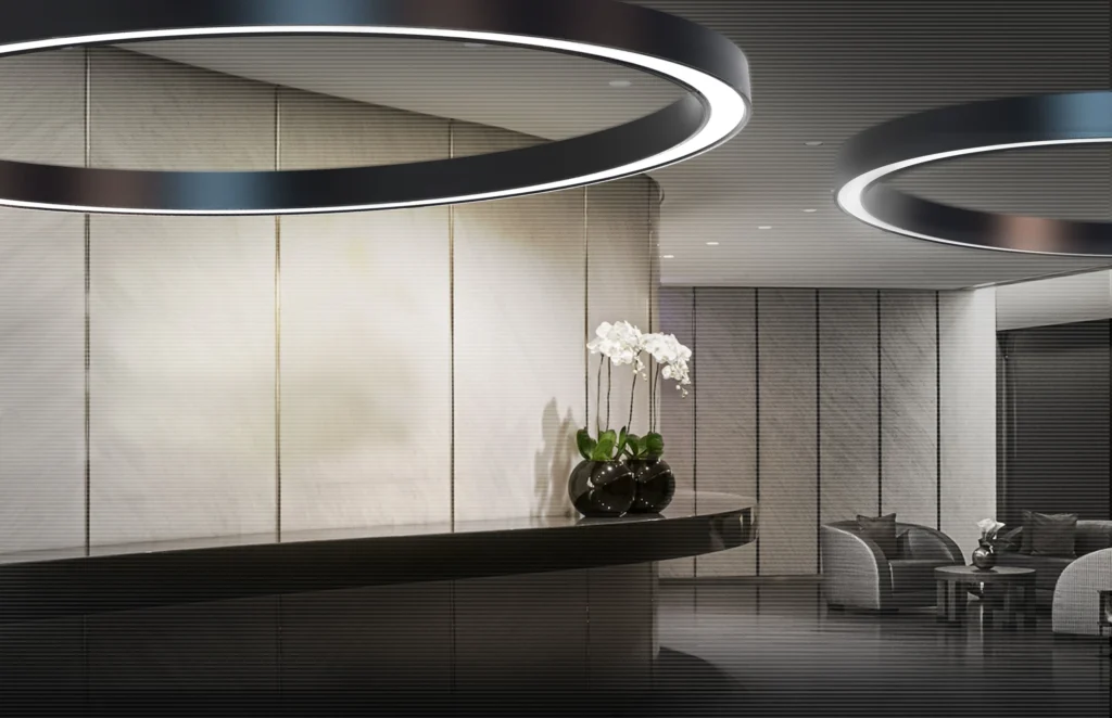 ring linear light in lobby ring linear light in lobby