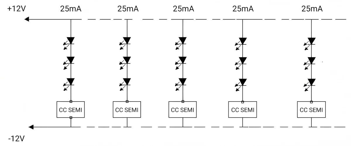 Constant current LED strip circuit diagram