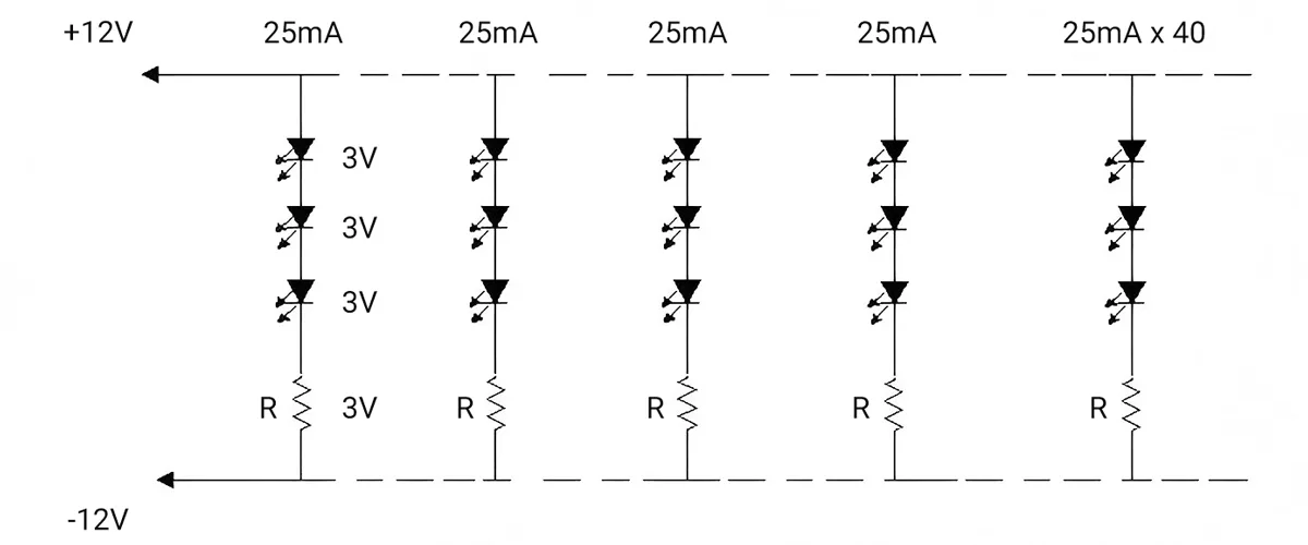 Constant voltage LED strip circuit diagram