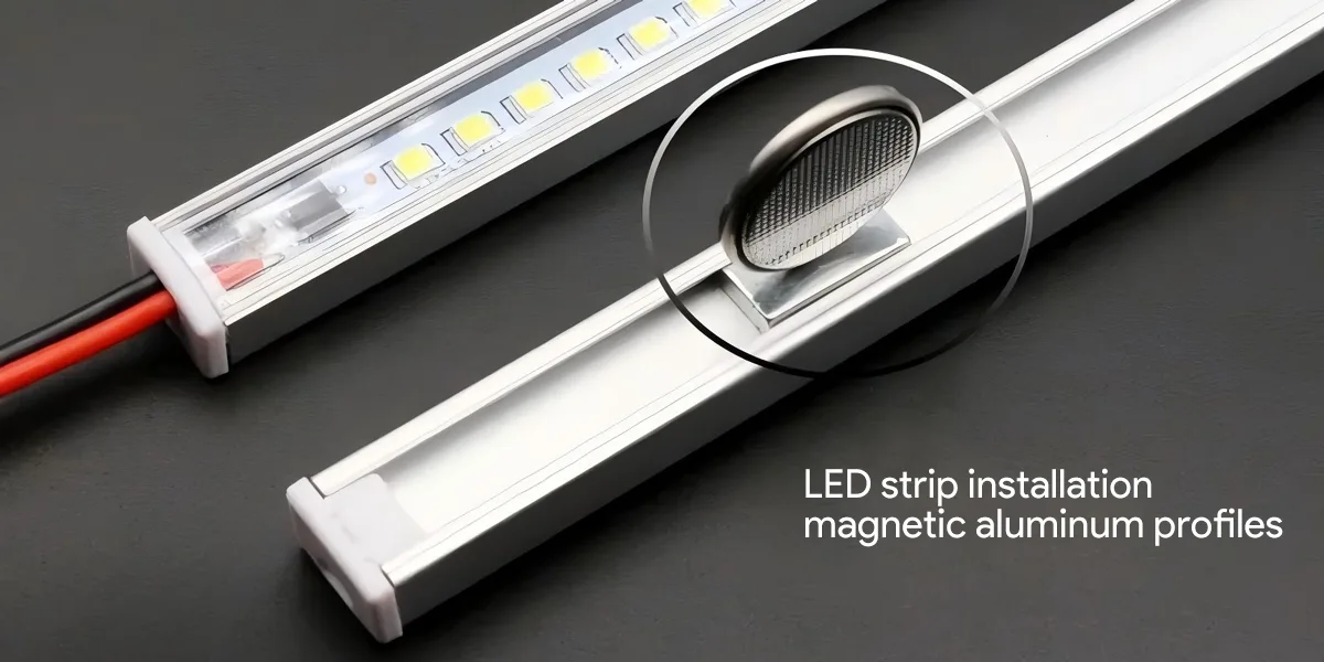 LED strip installation magnetic aluminum profiles LED strip installation magnetic aluminum profiles