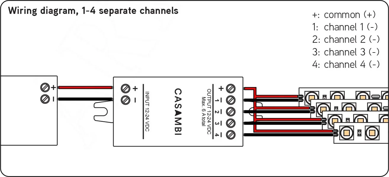 Casambi Wiring Diagram_Single-Color LED Strip Connection Method Casambi Wiring Diagram_Single-Color LED Strip Connection Method