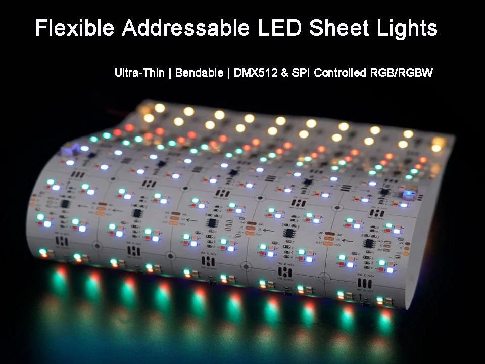 柔軟なアドレス指定可能な LED シート ライト