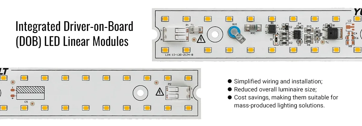 Integrated Driver-on-Board (DOB) LED Linear Modules