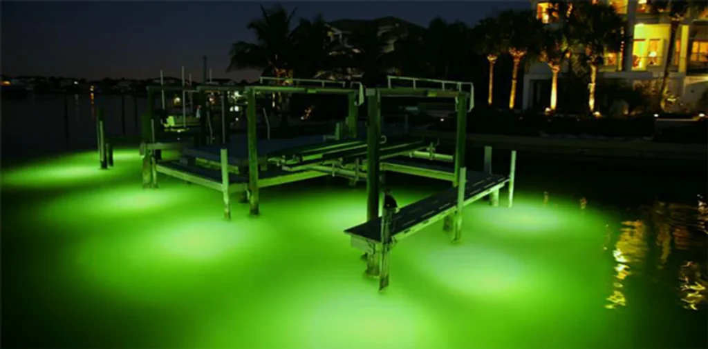 led fish attacting lights in the pond led fish attacting lights in the pond