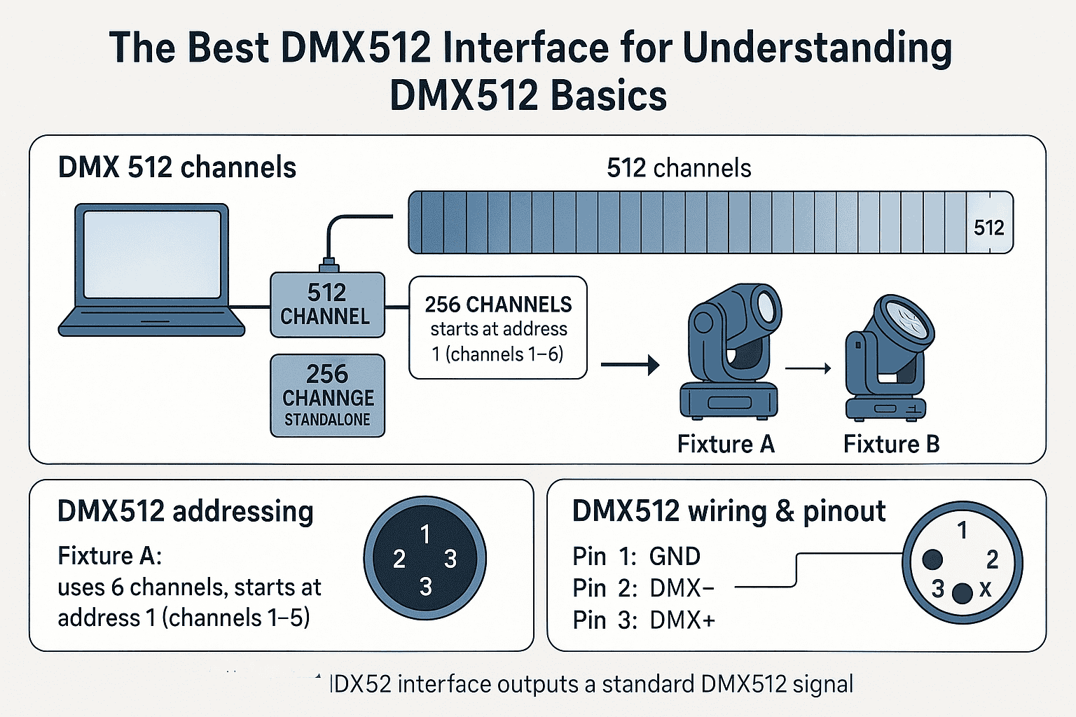 DMX512 protocol addressing