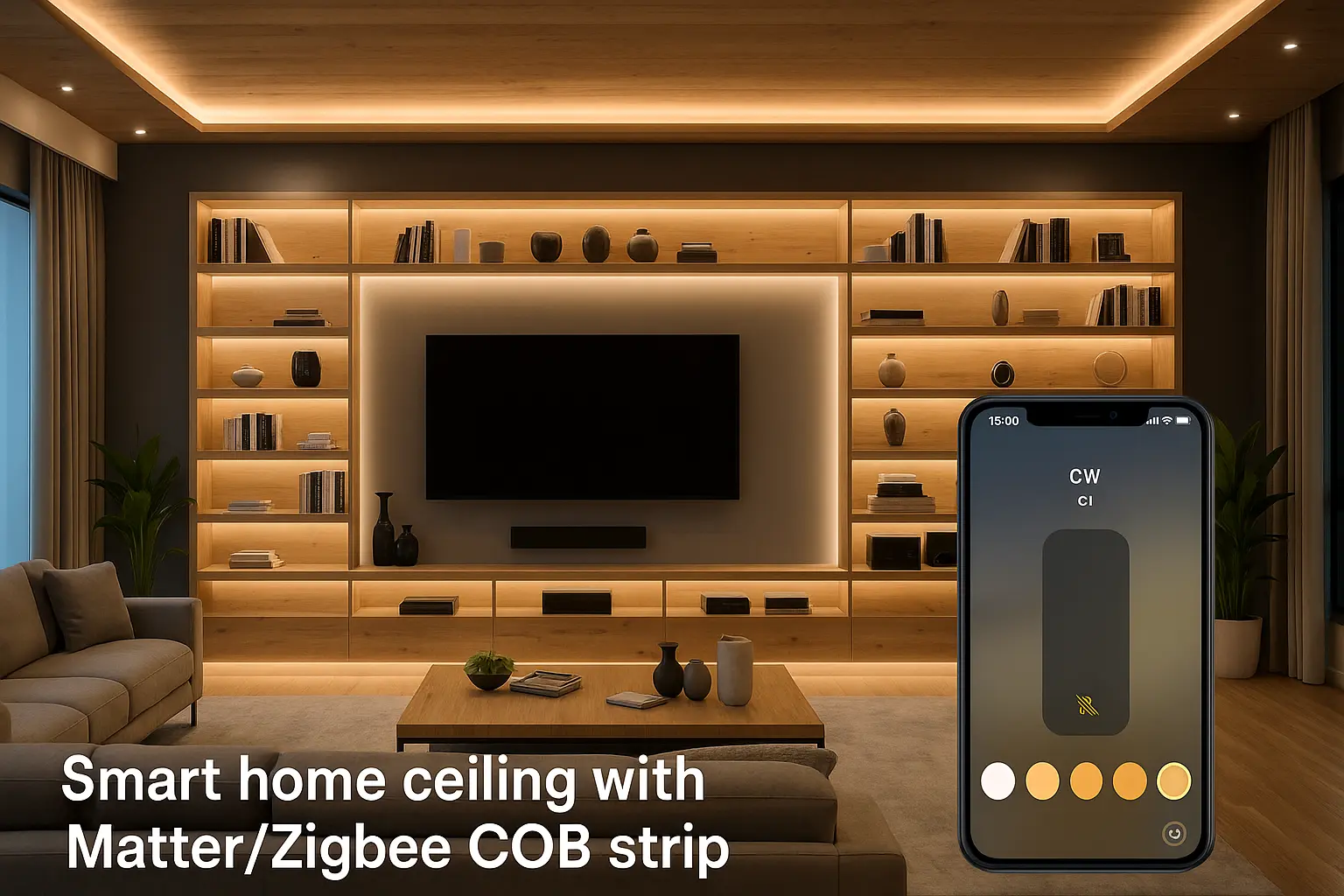 Smart home ceiling with Matter Zigbee COB strippng Smart home ceiling with Matter/Zigbee COB strippng