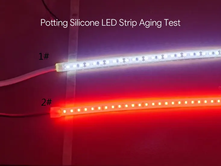 Relatório de teste de envelhecimento para luzes de tiras de led de silicone para envasamento