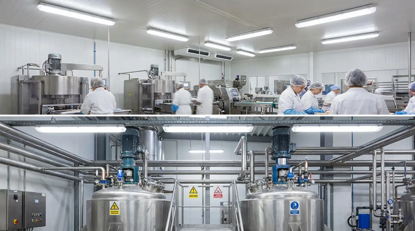 Химические и коррозионные светодиодные три защитные лампы, используемые в пищевой промышленности и химических заводах