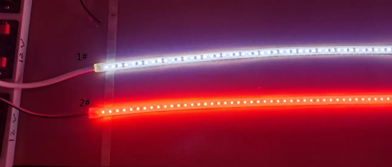 Teste de envelhecimento em tiras de led de silicone para envasamento