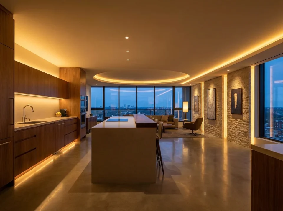 Nội thất kiến trúc trưng bày đèn LED chiếu sáng được sử dụng cho tủ, cave trần và chiếu sáng điểm nhấn