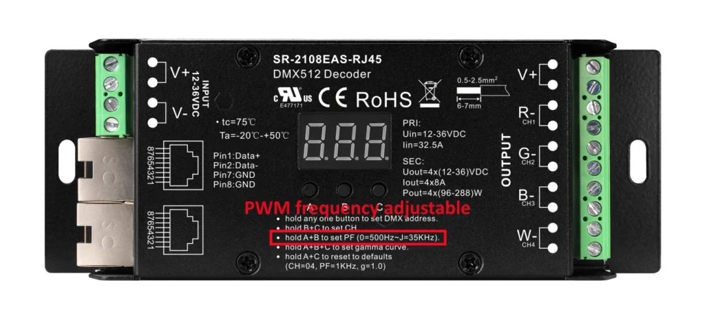 DMX512 decoder PWM dimming DMX512 decoder PWM dimming