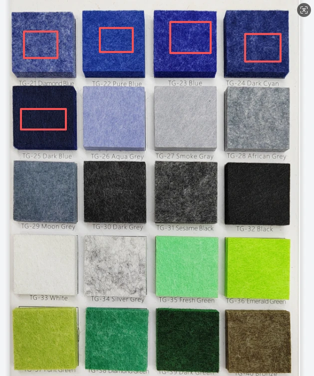 毛毡颜色选项 毛毡颜色选项