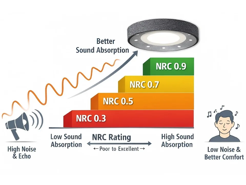 Quale valutazione NRC è buona per l'illuminazione acustica