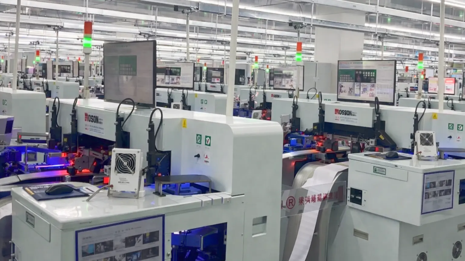 LED strip manufacturing process including SMT production line