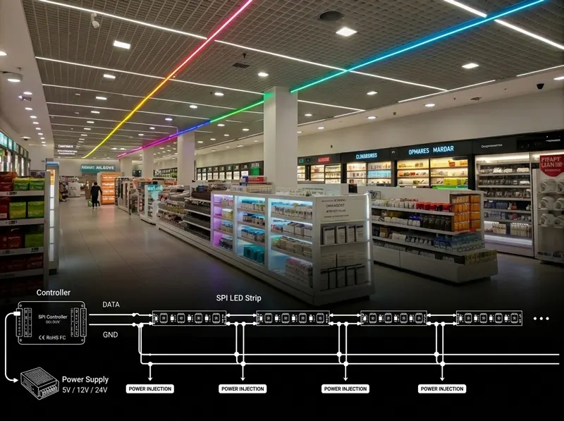 SPI LED System for Medium-Scale Installation