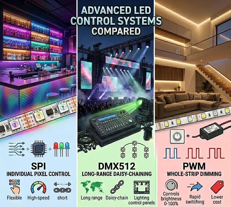 SPI vs DMX vs PWM LED Control Systems