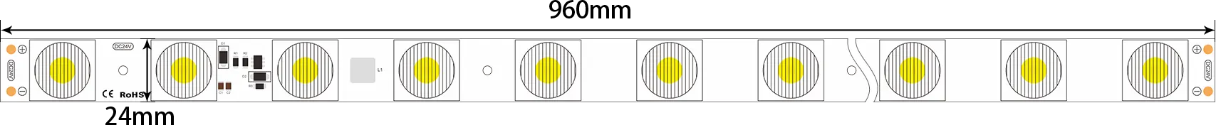 Barra rigida a LED a corrente costante RQW24E020D Help Vista dall'alto