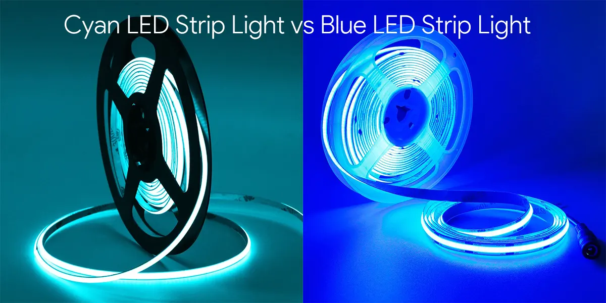 Cyan LED Strip Light vs Blue LED Strip Light