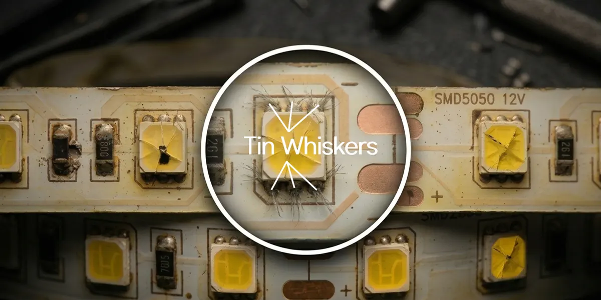 Tin Whiskers - Le risque caché dans les bandes LED à faible coût Tin Whiskers - Le risque caché dans les bandes LED à faible coût
