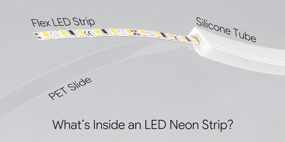 Ce qu'il y a à l'intérieur d'une bande de néon LED Ce qu'il y a à l'intérieur d'une bande de néon LED