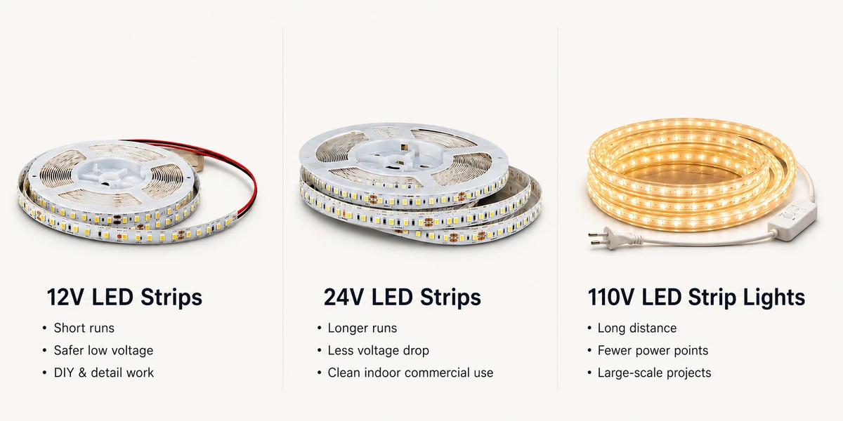 Voltage LED Strip Comparison