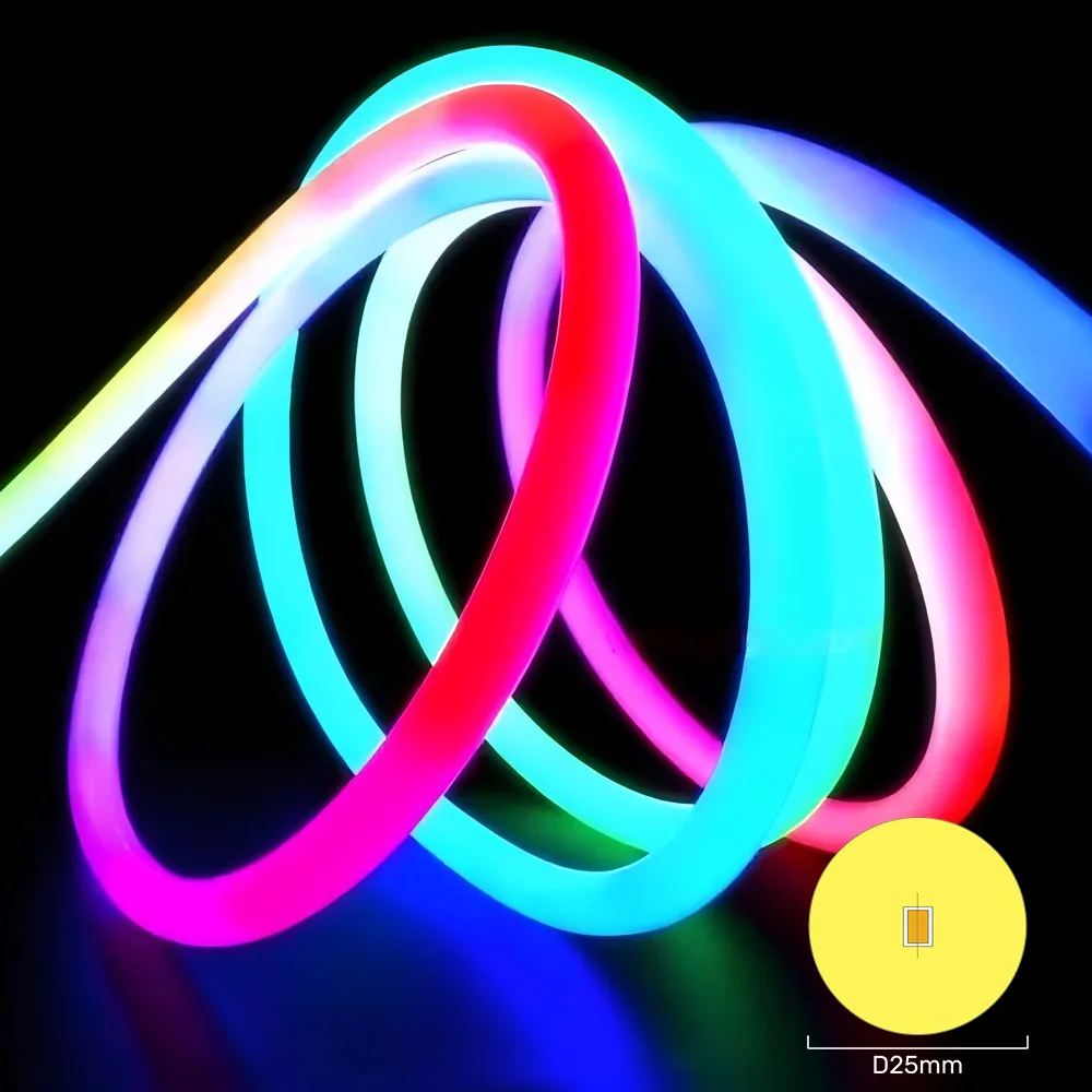 C25 - 360-Grad-Rund RGB-LED Neon Flex - SignliteD