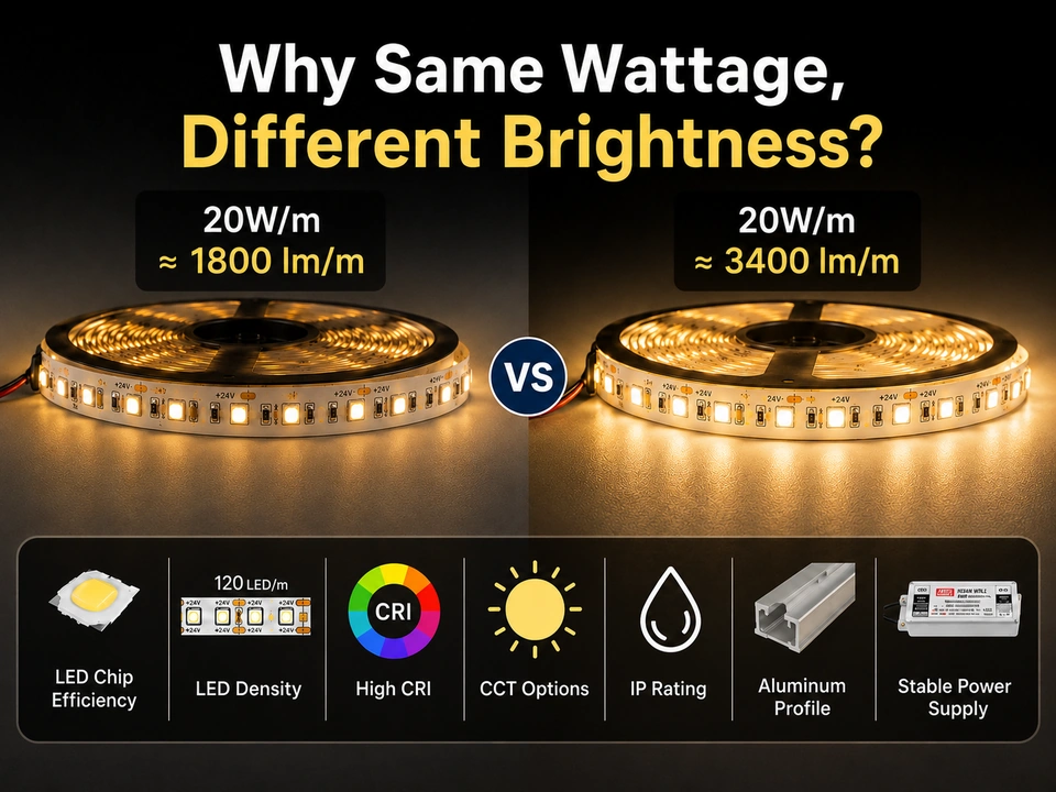 same Wattage different brightness