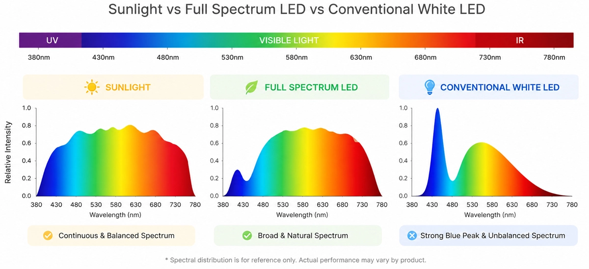 sunlight-vs-full-spectrum-led-vs-conventional-led-spectrum sunlight-vs-full-spectrum-led-vs-conventional-led-spectrum