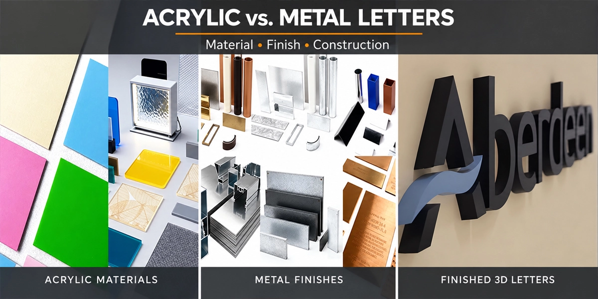acrylic-vs-metal-letters-material-finish-construction acrylic-vs-metal-letters-material-finish-construction